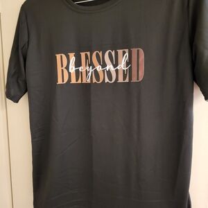 Black 'Blessed Beyond' Short Sleeve Tee